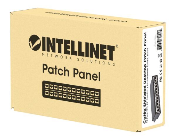 Pannello Patch 12 Posti Cat6a Schermato da Scrivania Nero - immagine 2