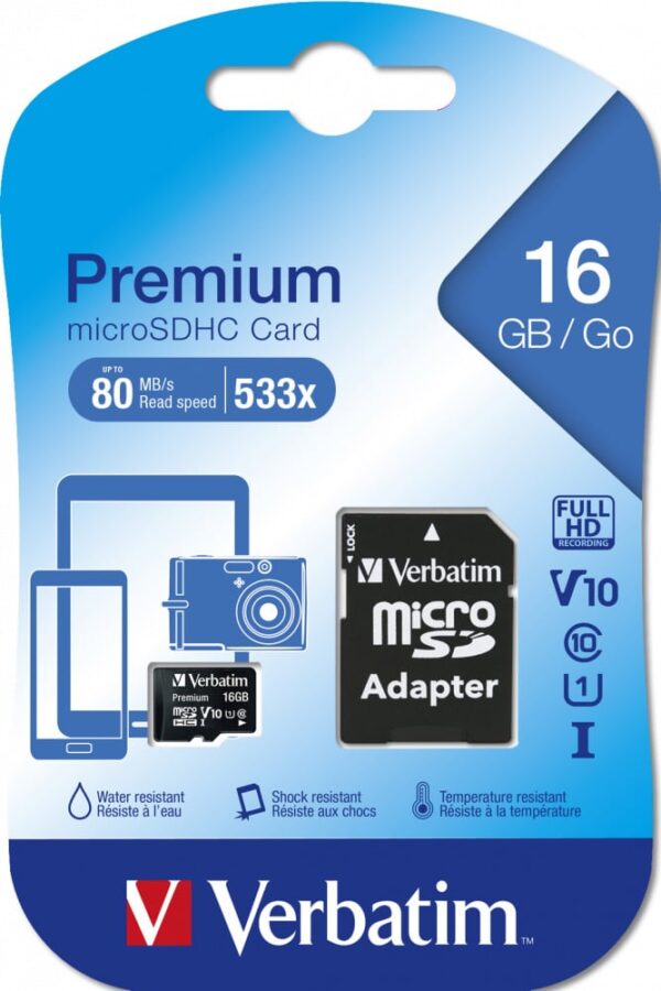 Memoria Micro SDHC 16 Gb con Adattatore - Classe 10 - immagine 2