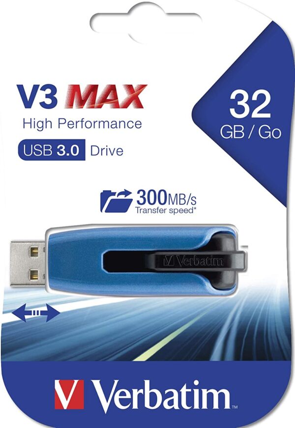 Memoria USB 3.0 Verbatim Retrattile 32GB Blu - immagine 2