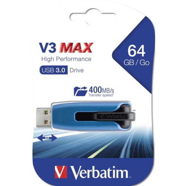 Memoria USB 3.0 Verbatim Retrattile 64GB Blu - immagine 2