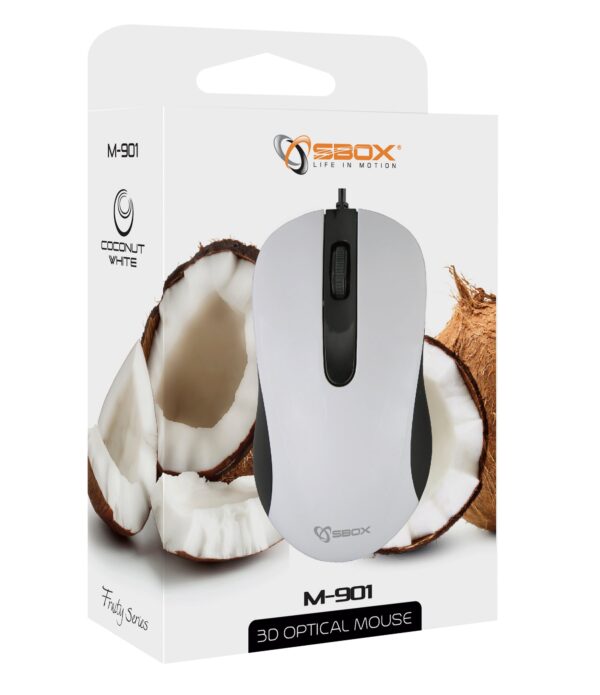 Mouse Ottico 3D USB 1000dpi M-901 Bianco - immagine 2