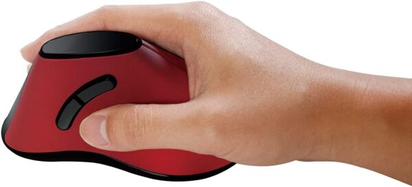 Mouse Verticale Ottico Ergonomico Wireless 1200dpi Rosso - immagine 2