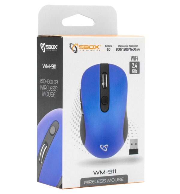 Mouse Wireless 1600dpi WM-911 Blu - immagine 2