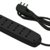 Multipresa 6 Posti con Spina Italiana Angolata Nero - immagine 2