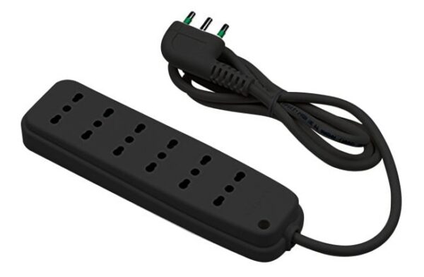 Multipresa 6 Posti con Spina Italiana Angolata Nero - immagine 2