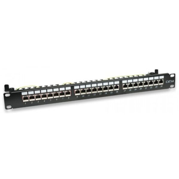 Pannello Patch STP 24 Posti RJ45 cat. 6A - immagine 2