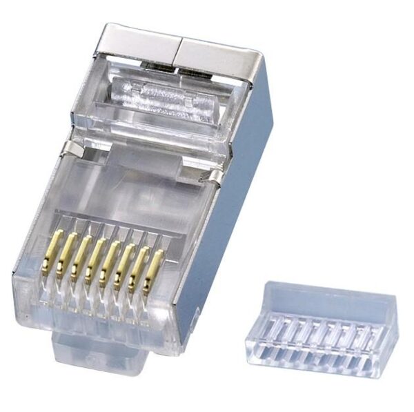 Plug Modulari RJ45 Cat5E con Slitta per Cavo Flessibile STP - immagine 2