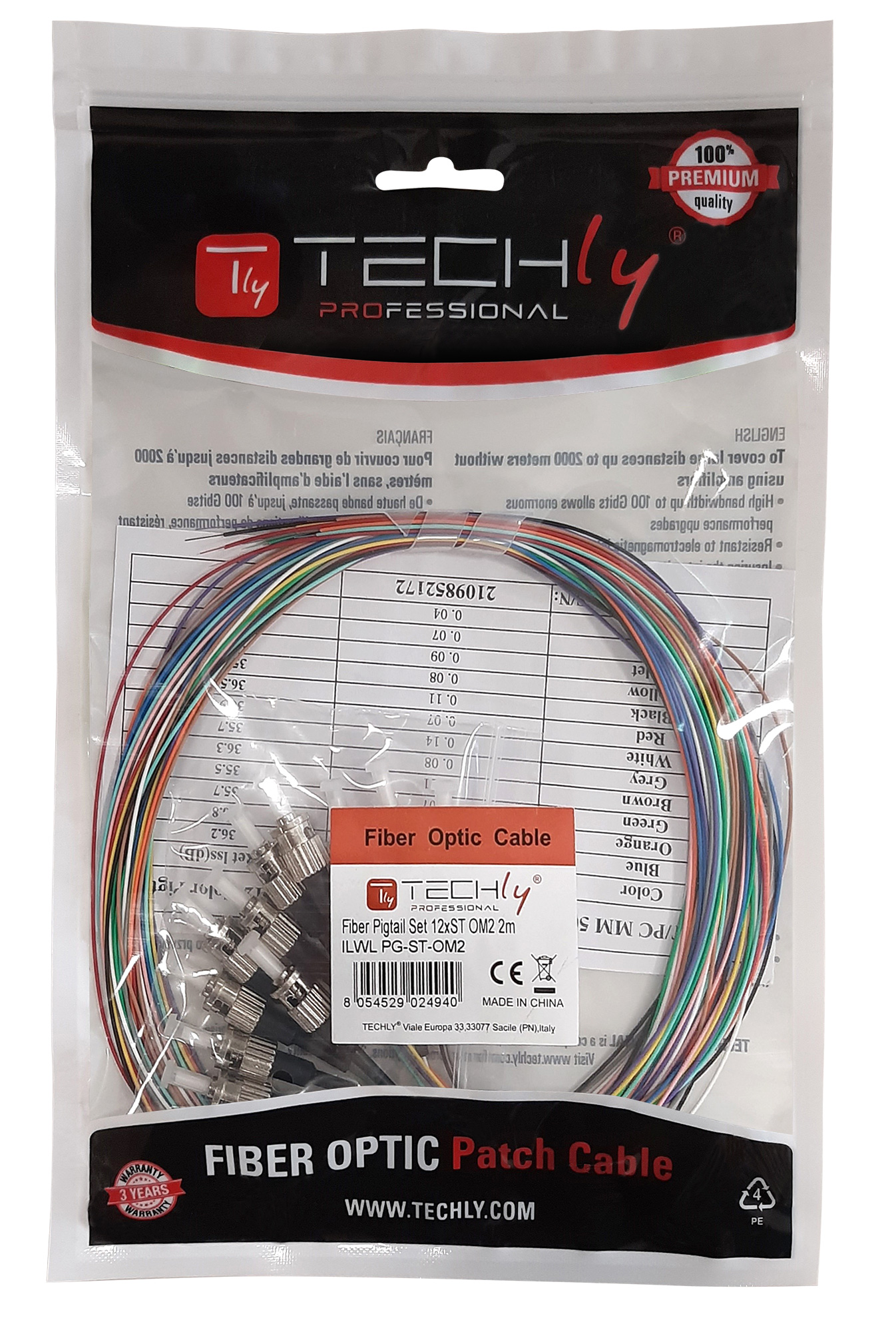 Set 12 Pigtail Fibra Ottica Multimodale OM3 ST 50/125 2 m - immagine 3