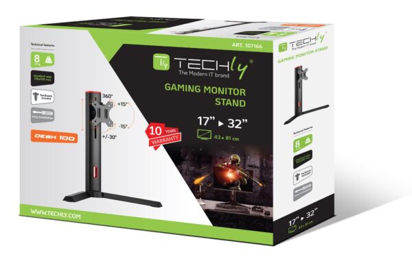Supporto da Scrivania per Monitor Gaming LCD 17-32'' Nero - immagine 2