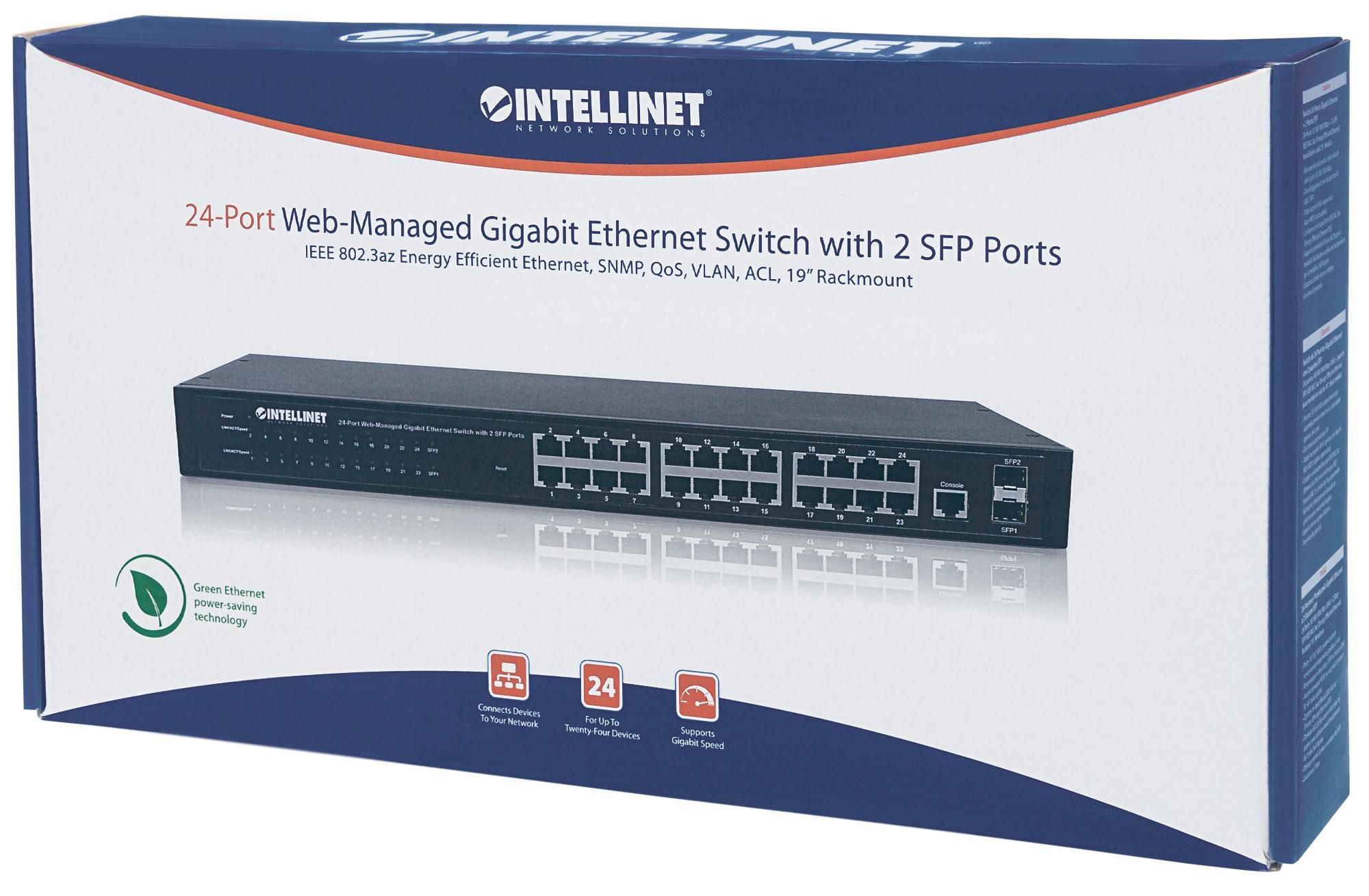 Switch 24 porte Web-Managed Gigabit Ethernet con 2 porte SFP - immagine 2
