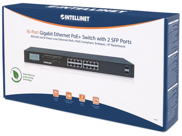 Switch PoE+ 16 porte con 2 porte SFP Gigabit Ethernet - immagine 2