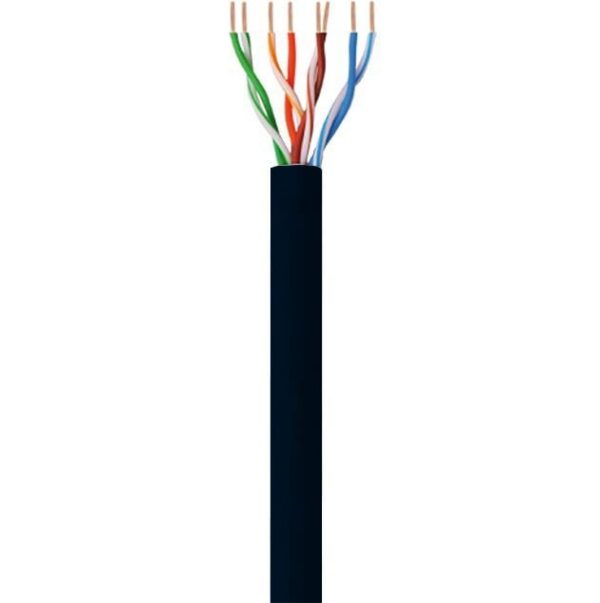 Matassa U/UTP Cavo Cat.5E CCA 100m Flessibile da Esterno Nero - immagine 2