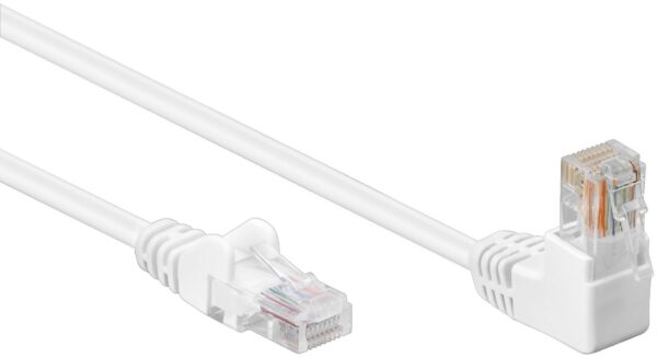 Cavo di rete Patch Connettore Angolato 90° CCA Cat. 5e UTP 5m Bianco - immagine 2