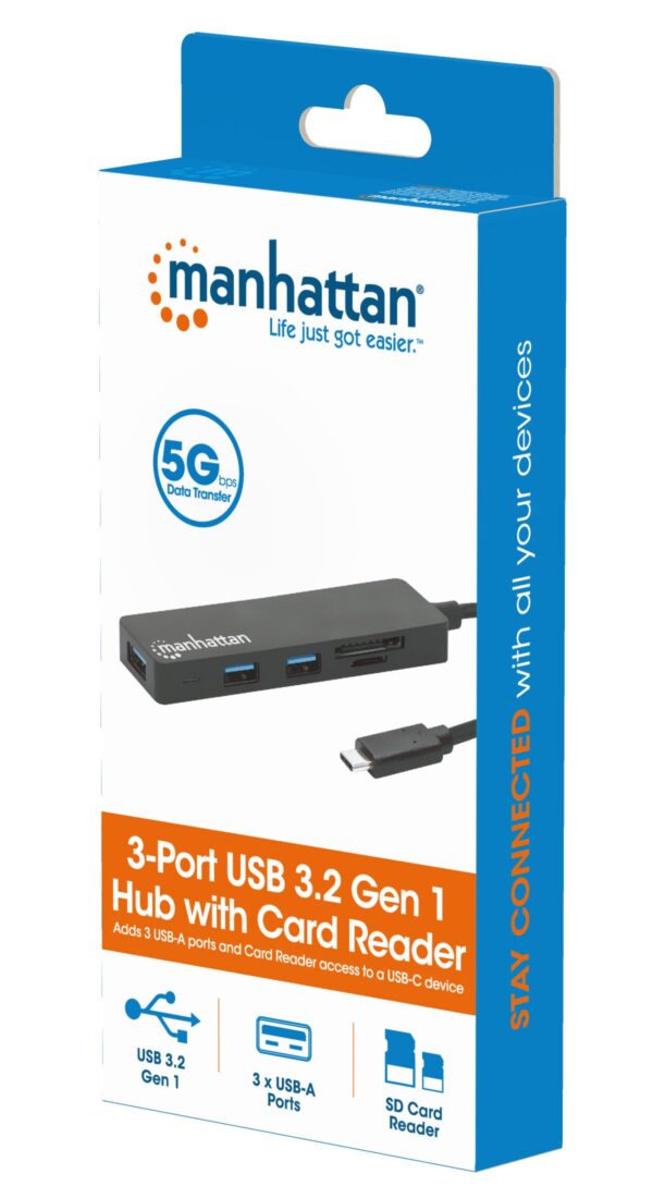 Hub USB-C™ 3.2 Gen 1 a 3 porte con Lettore Schede - immagine 2