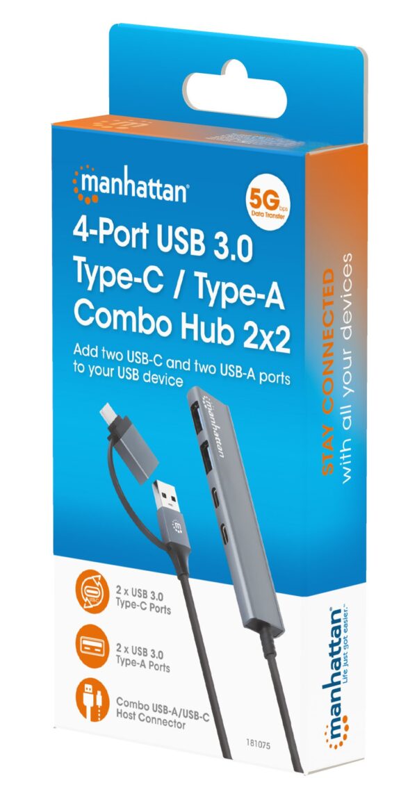 Hub 2 Porte USB-A + 2 Porte USB-C™ USB 3.2 Gen 1 - immagine 2