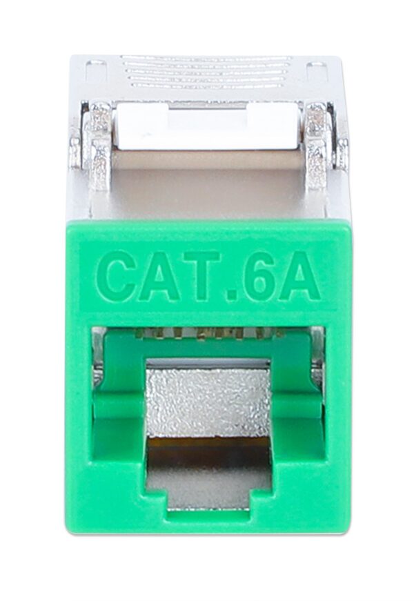 Frutto Keystone RJ45 Cat.6A 10G Slim STP Toolless Verde - immagine 3