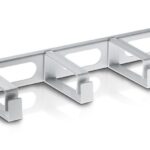 Pannello Passacavi 4 Anelli in Plastica Lunghi 3 Fori 1U Grigio