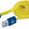 Cavo Flat USB AM a Micro USB M 1m Giallo / Blu