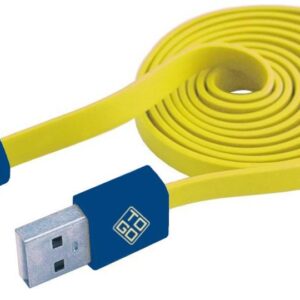 Cavo Flat USB AM a Micro USB M 1m Giallo / Blu
