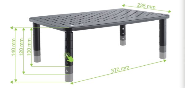 Supporto per Monitor Ergonomico Regolabile con 3 Altezze in Metallo Nero - immagine 3