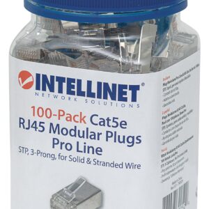 Confezione 100 Plug Modulari Pro Line RJ45 Cat.5e STP