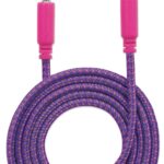 Cavo Audio con Guaina Intrecciata 1m Viola/Fucsia con Blister
