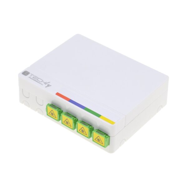 Scatola di connessione indoor FTTH per 4 fibre SC-APC a muro o guida Din