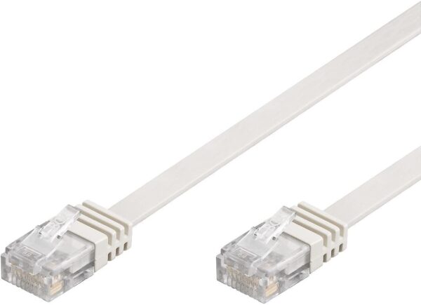 Cavo di Rete Patch Piatto in CCA Cat.5E Bianco UTP 3 metri