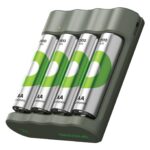 Caricabatterie per AA e AAA con 4 Batterie AA NiMH da 2100 mAh Incluse