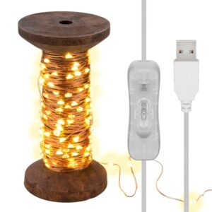 Bobina con Filo di Rame 150 Luci LED IP22 USB Interruttore On Off