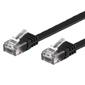 Cavo di Rete Patch Flat in Rame Cat.6A UTP 3 metri Nero