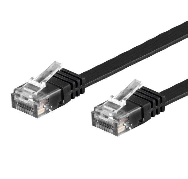 Cavo di Rete Patch Flat in Rame Cat.6A UTP 3 metri Nero