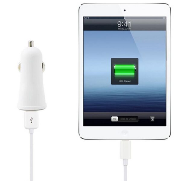 Caricatore da Auto Universale 2 Porte USB 5V 1A&2.1A Bianco - immagine 5