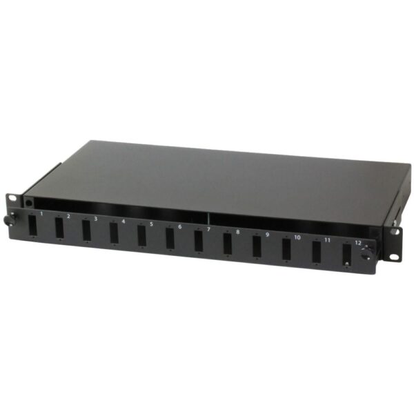 Cassetto Rack 19'' Fibra Ottica 12 porte SC Duplex Nero - immagine 2