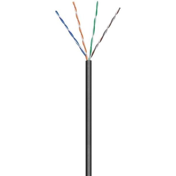 Matassa U/UTP Cavo Cat.5E CCA 100m Flessibile da Esterno Nero - immagine 3
