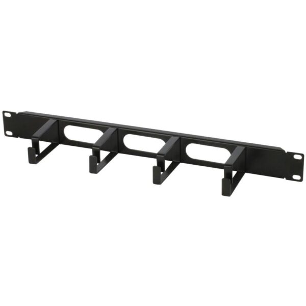 Pannello Passacavi 4 Anelli Lunghi 3 Fori 1U Nero - immagine 2