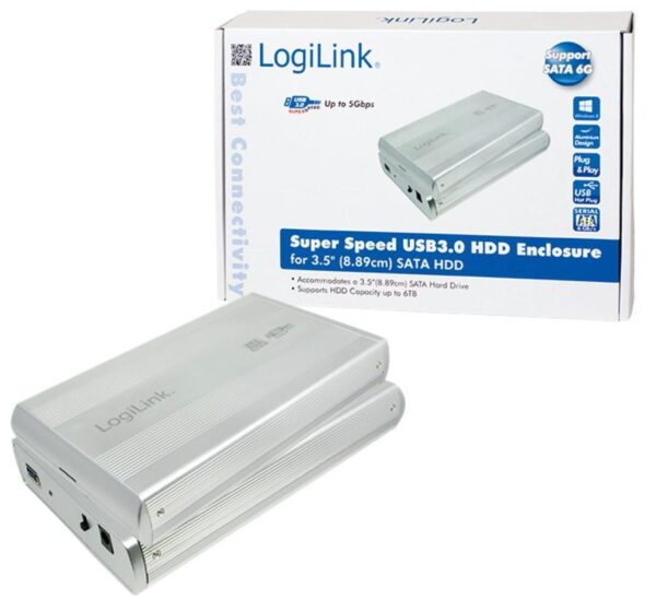 Box HDD Esterno SATA 3.5'' USB3.0 Super Speed Silver - immagine 3