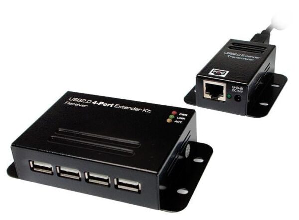 Extender USB su Cavo Cat.5/5e/6 fino a 50m con Hub 4 Porte - immagine 2