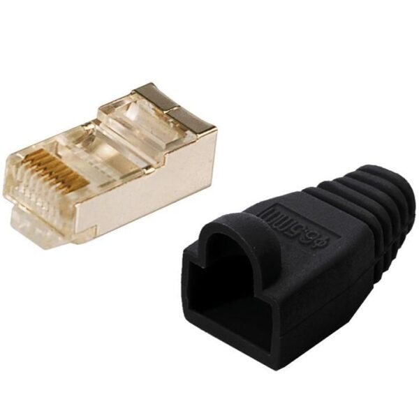 Plug Copriconnettore Cat.5E RJ45 Cavo Schermato 100pz Nero - immagine 3