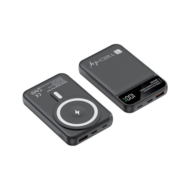 Power Bank Wireless Magnetico 3 in 1 con LED 10.000 mAh 22,5W Nero - immagine 3