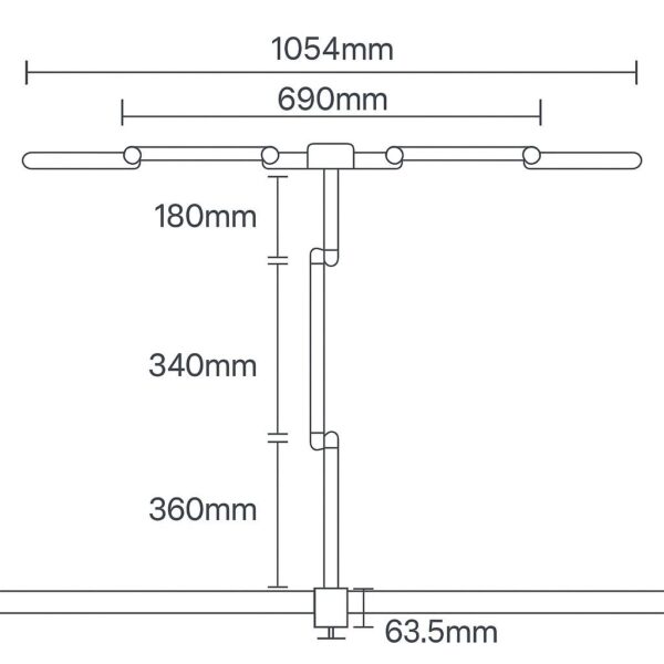 Lampada LED a Tripla Sorgente Luminosa con Braccio Regolabile e Attacco a Morsetto - immagine 3