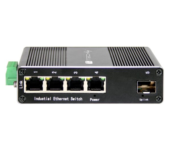 Convertitore Ethernet Industriale Gigabit 4 porte RJ45 a 1 porta SFP Non Gestito - immagine 3
