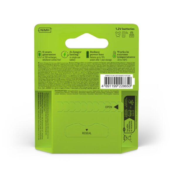 Blister 4 Batterie Ricaricabili AA Stilo 2100 mAh GP ReCyko - immagine 3