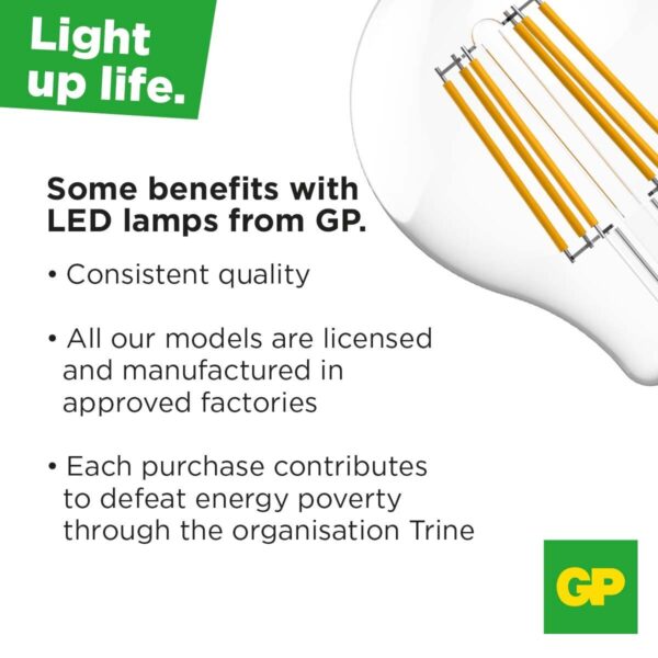 Lampada LED Globo E27 Bianco Caldo 12W, Classe F - immagine 3