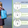 Sacca Impermeabile 20L Dry Bag con Tracolla Regolabile Azzurro - immagine 3