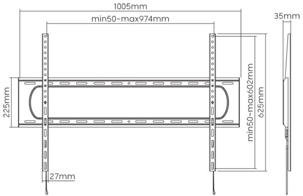 Staffa a Muro Fissa Slim TV LED LCD 60-120'' - immagine 3