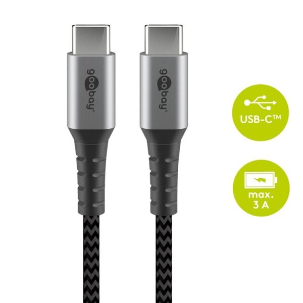 Cavo Tessile USB-C™ Maschio/USB-C™ Maschio 0,5 m Grigio - immagine 3