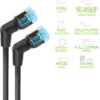 Cavo di rete Patch Slim Angolato 90° Rame TPE Cat. 6A Nero UTP 3 m - immagine 3