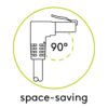 Cavo di rete Patch Connettore Angolato 90° CCA Cat.6A UTP 0,25m Bianco - immagine 3