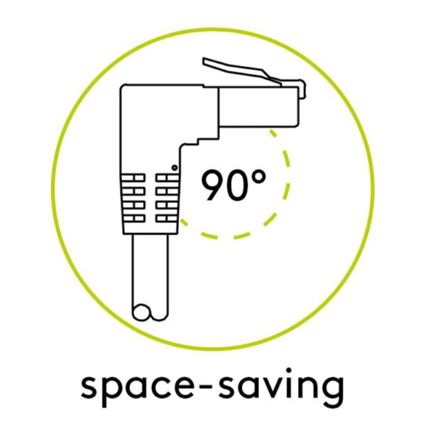 Cavo di rete Patch Connettore Angolato 90° CCA Cat.6A UTP 2m Bianco - immagine 3